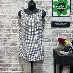 Eileen Fisher Black and White Checkered Blouse